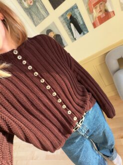Axis Cardigan — strikkekit, ensfarvet