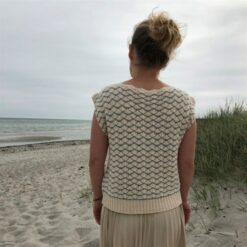 Sommer Vibe Top med kontraststribe — strikkekit, Økologisk Pimabomuld - Billede 6