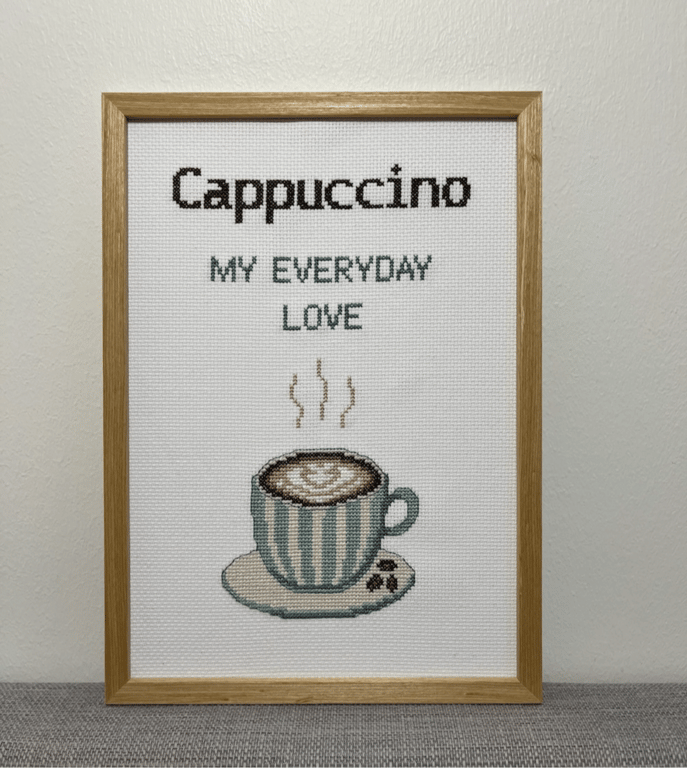 Cappuccino – broderikit fra Pomp Stitch