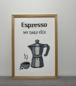Espresso – broderikit fra Pomp Stitch