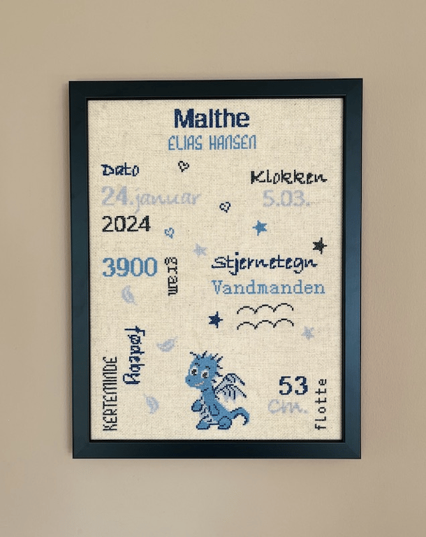 Drage – broderikit fra Pomp Stitch