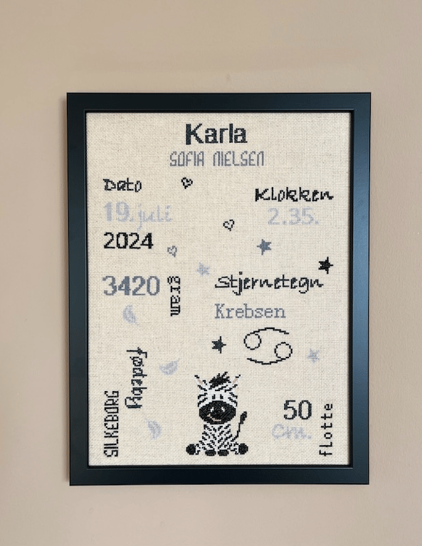 Zebra – broderikit fra Pomp Stitch