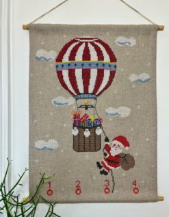 Santa's Hot Air Balloon – broderikit fra Pomp Stitch