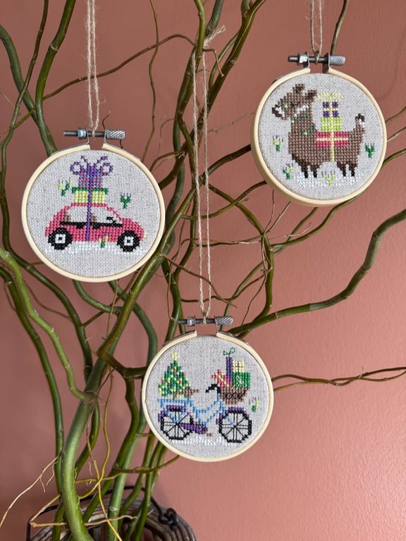 3 stk. Crazy – broderikit fra Pomp Stitch