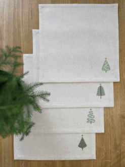 Grøn jul (4 stk.) – broderikit fra Pomp Stitch