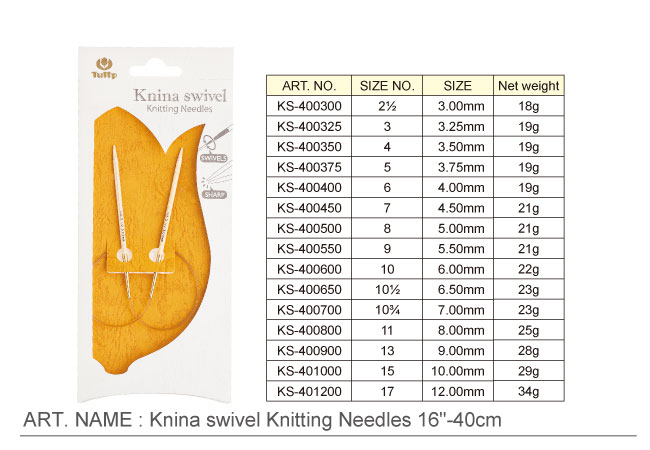 Tulip Knina Swivel rundpind 40 cm, pakke